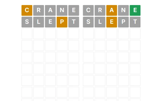 Quad Wordle board