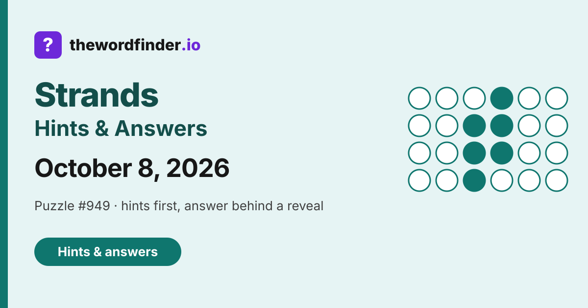 Strands hints and answers for October 8, 2026
